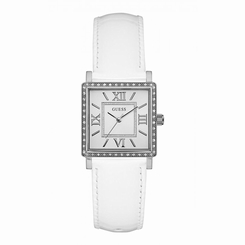 Guess Watches : W0829L1 White Dial Leather Women Watch