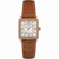 Guess Watches : W0829L4 White Dial Calfskin Band Women Watch