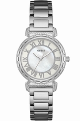 Guess Watches : W0831L1 Silver Dial Stainless Steel Band Women Watch