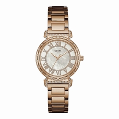 Fake AAA Guess Watches : W0831L2 Mother Of Pearl Dial Stainless Steel Women Watch Watch