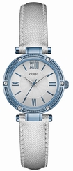 Guess Watches : W0838L3 Quartz Analog White Leather Women Watch