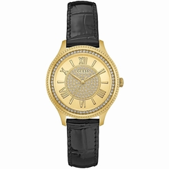 Guess Watches : W0840L1 Gold Dial Gold Tone Women Watch