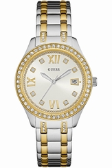 Guess Watches : W0848L4 Silver Dial Stainless Steel Band Women Watch