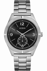 Guess Watches : W0872G1 Black Dial Stainless Steel Band Men Watch