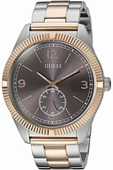 Guess Watches : W0872G2 Black Brown Charcoal Dial Stainless Steel Band Men Watch