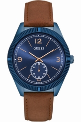 Guess Watches : W0873G2 Brown Dial Leather Band Men Watch