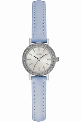 Guess Watches : W0885L2 Blue & Silver Dial Leather Band Men Watch