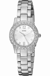 Guess Watches : W0889L1 Silver Dial Stainless Steel Band Women Watch