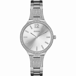 Guess Watches : W0900L1 Silver Dial Stainless Steel Women Watch