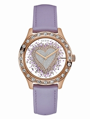 Guess Watches : W0909L3 White Dial Calfskin Band Women Watch