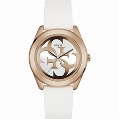 Guess Watches : W0911L5 White Dial Rubber Band Women Watch