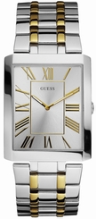 Guess Watches : W10249G1 Quartz Silver Dial Gold Tone Stainless Steel Case And Bracelet Men Watch