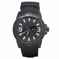 Guess Watches : W10251G1 Quartz Black Dial Stainless Steel Case With Rubber Strap Men Watch