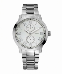 Guess Watches : W10565G1 Quartz Silver Dial Stainless Steel Case And Bracelet Men Watch