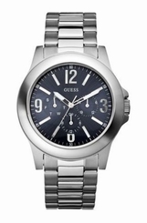 Guess Watches : W11152G3 Quartz Black Dial Stainless Steel Case With Stainless Steel Bracelet Men Watch
