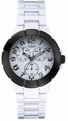 Guess Watches : W11594G4 Quartz White Dial Plastic Case With White Plastic Strap Men Watch