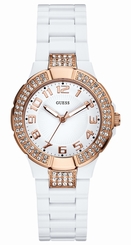 Guess Watches : W12649L1 Quartz White Dial Stainless Steel Case With White Bracelet Women Watch