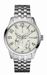 Guess Watches : W13100G2 Quartz Silver Dial Stainless Steel Case With Stainless Steel Bracelet Men Watch
