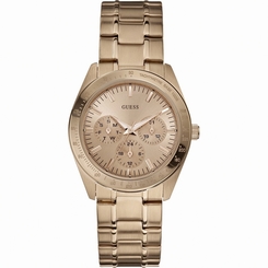 Guess Watches : W13101L1 Quartz Rose Dial And Gold Case With Rose Gold Bracelet Women Watch