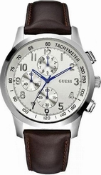 Guess Watches : W13530G2 Quartz Chronograph Brown Leather Men Watch