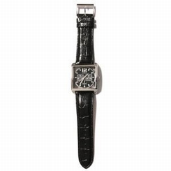 Guess Watches : W13593G1 Quartz Black Dial Stianless Steel Case With Black Leather Strap Men Watch