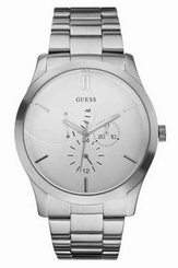 Guess Watches : W14055G1 Quartz Silver Dial Stgainless Steel Case And Bracelet Men Watch