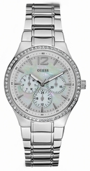 Guess Watches : W14544L1 Quartz White Mother Of Pearl Dial Stainless Steel Women Watch