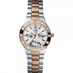 Guess Watches : W14551L1 Quartz Silver Dial Rose Gold Stainless Steel Women Watch