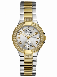Guess Watches : W15072L3 Quartz Silver Dial Gold Tone Stainless Steel Case With Gold Tone And Stainless Steel Bracelet Women Watch