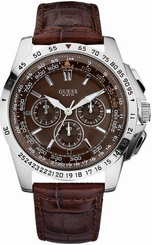 Guess Watches : W16559G2 Quartz Chronograph Brown Leather Men Watch