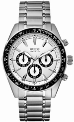 Guess Watches : W16580G1 Quartz Silver Dial Stainless Steel Case And Bracelet Men Watch