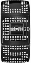 Guess Watches : W17518L1 City Lights Black Resin Band with Crystals Black Dial Series Women Watch