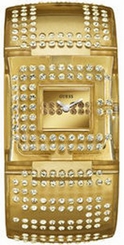 Guess Watches : W17518L2 Gold Plated Resin With Crystals Gold Dial Series Women Watch