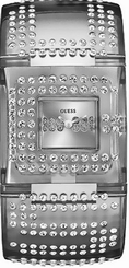 Guess Watches : W17518L3 Resin Band With Crystals Silver Dial Series Women Watch