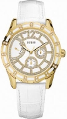 Guess Watches : W17528L1 Stainless Steel Celestial Leather Strap Series Women Watch