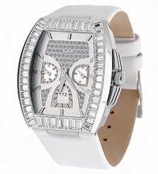 Guess Watches : W18532L2 Quartz Multifunction Dial White Leather Women Watch