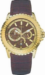 Guess Watches : W19514G1 Gold Plated Stainless Steel Brown Dial Series Men Watch