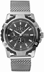 Guess Watches : W19530G1 Quartz Black Dial Stainless Steel Case And Bracelet Men Watch