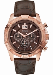 Guess Watches : W19531G2 Quartz Brown Dial Rose Gold Tone Stainless Steel Case With Brown Leather Strap Women Watch