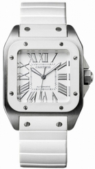 Cartier Watches : W20129U2 Automatic Stainless Steel Silver Dial White Rubber Band Women Watch