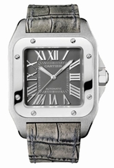 Cartier Watches : W20134X8 Calibre 049 Automatic Stainless Steel Grey With Roman Numerals Dial Grey Alligator Leather Band Men Watch