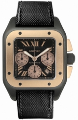 Cartier Watches : W2020004 Automatic Stainless Steel Black Dial Black Fabric Band Men Watch