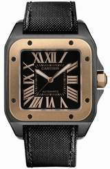 Cartier Watches : W2020009 Automatic Stainless Steel Black Dial Black Fabric Band Men Watch