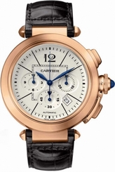 Cartier Watches : W3019951 Automatic 18kt Rose Gold Silver Dial Crocodile Brown Leather Band Men Watch