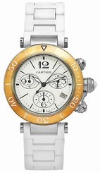 Cartier Watches : W3140004 Quartz Stainless Steel Silver Dial White Rubber Band Men Watch