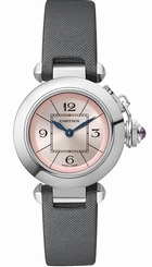Cartier Watches : W3140026 Quartz Stainless Steel Pink Dial Satin Grey Band Women Watch