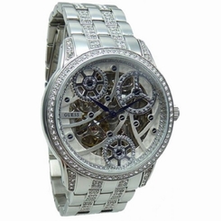 Guess Watches : W35009L1 Quartz Skeletal Dial Stainless Steel Case And Bracelet Women Watch