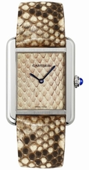 Cartier Watches : W5200020 Battery Operated Quartz Stainless Steel Beige/ivory Python Pattern Dial Beige Python Leather Band Women Watch