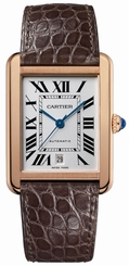 Cartier Watches : W5200026 Self Winding Automatic with Caliber Cartier 049 18k Polished Rose Gold Silver Opaline With Roman Numerals Dial Brown Alligator Leather Band Men Watch