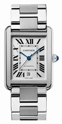 Cartier Watches : W5200028 Self Winding Automatic with Caliber Cartier 049 Stainless Steel Silver Opaline With Roman Numerals Dial Brushed And Polished Stainless Steel Band Men Watch